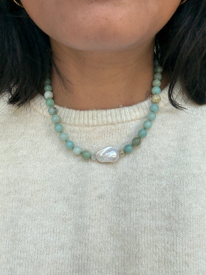 Baroque Embrace White Necklace