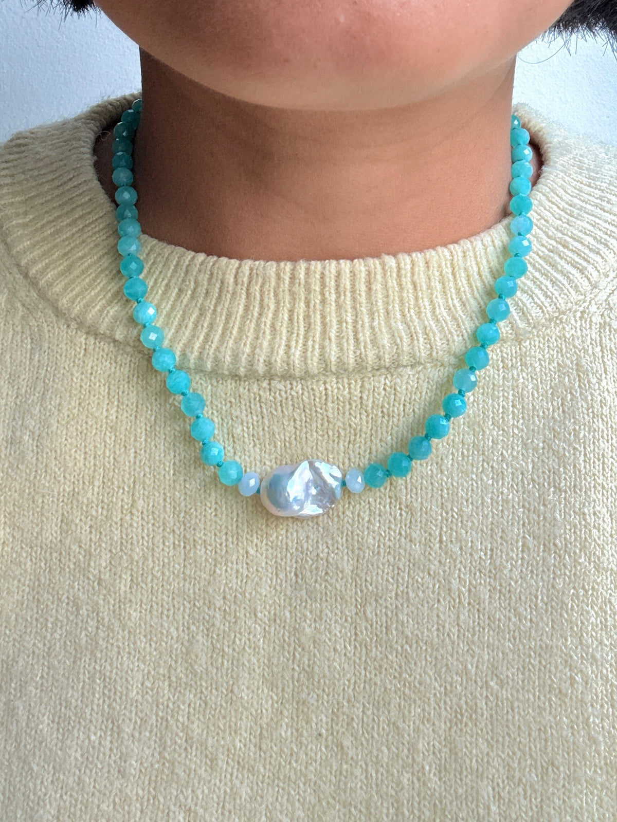 Facets Embrace Amazonite Necklace - Limited