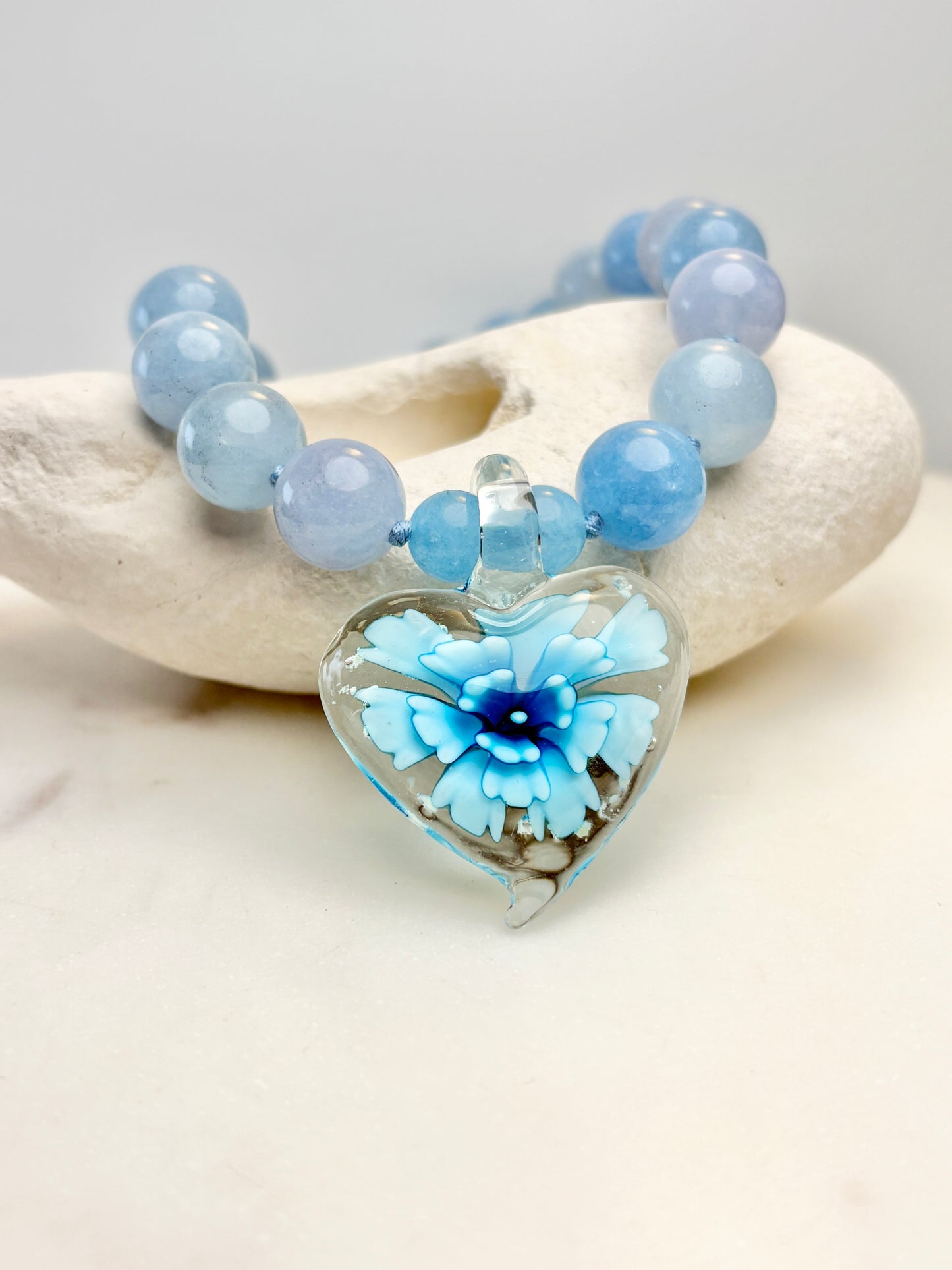 Heart In Bloom Sky Necklace - One Of A Kind