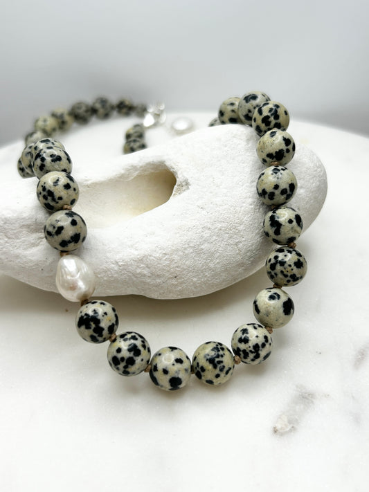 Dalmatian Jasper O’Clock Necklace