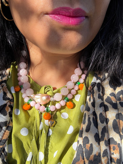 Baroque Embrace Deluxe Rose Necklace