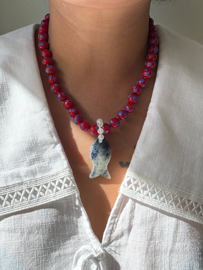Scarlet Polka Love Bold Necklace - Limited