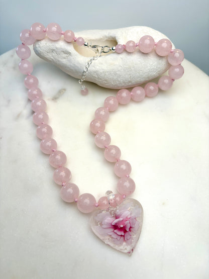 Heart In Bloom Blush Necklace - One Of A Kind