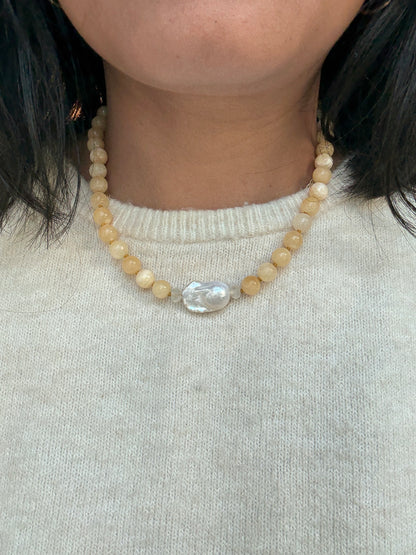 Baroque Embrace White Necklace