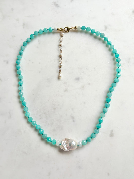 Facets Embrace Amazonite Necklace - Limited