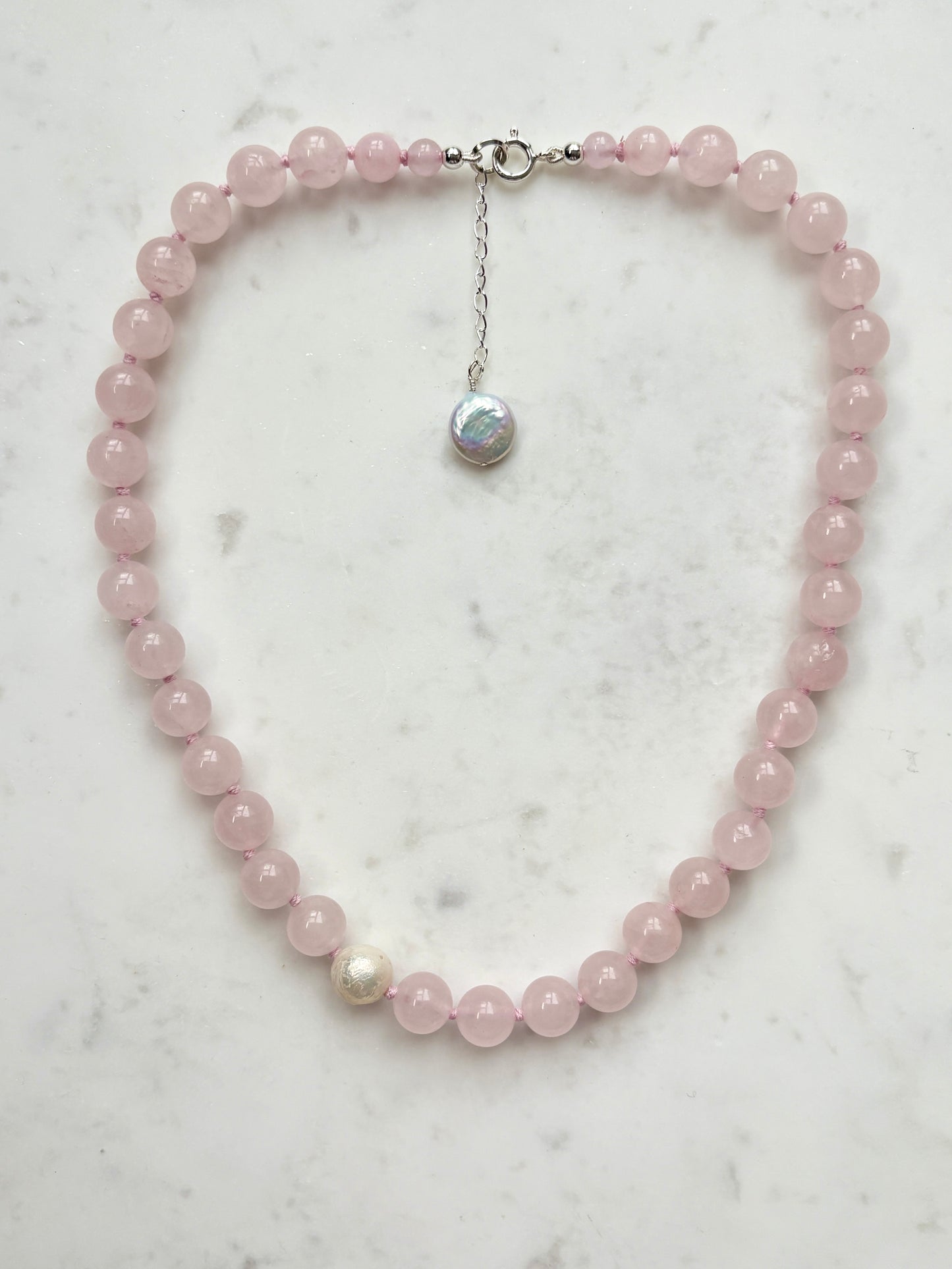 Rose Quartz O’Clock Necklace