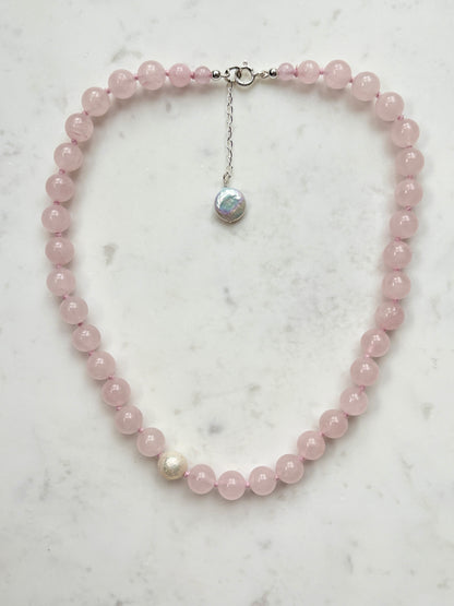 Rose Quartz O’Clock Necklace
