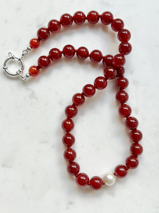 Red Carnelian O’Clock Necklace