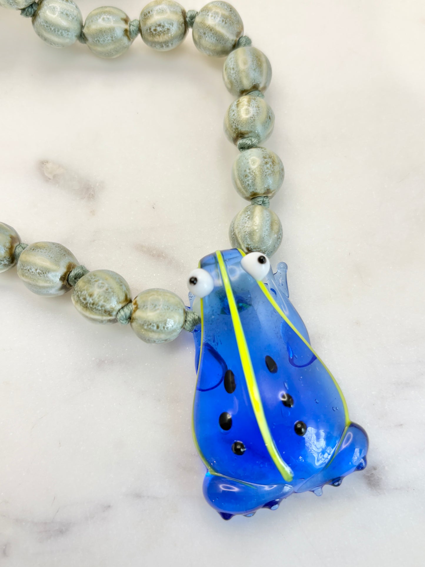 Whimsy Hopper Cobalt Necklace - One Of A Kind