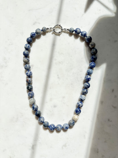 Blue Spot Jasper O’Clock Necklace