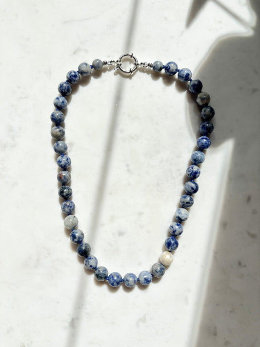 Blue Spot Jasper O’Clock Necklace