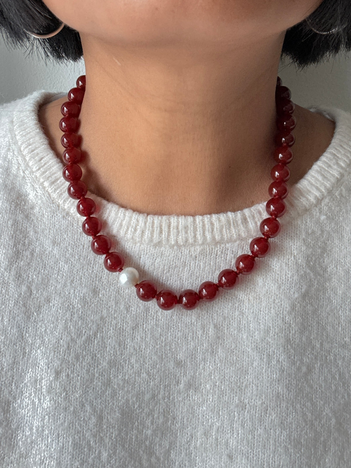 Red Carnelian O’Clock Necklace