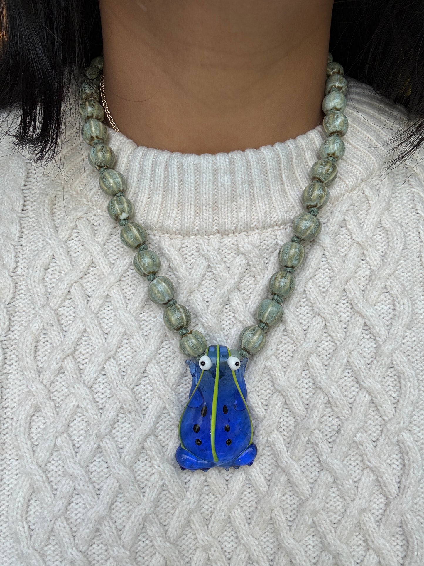 Whimsy Hopper Cobalt Necklace - One Of A Kind