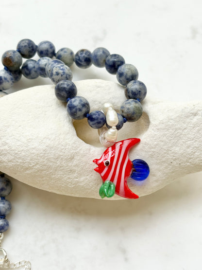 Blue Spot Mambo Necklace - One Of A Kind