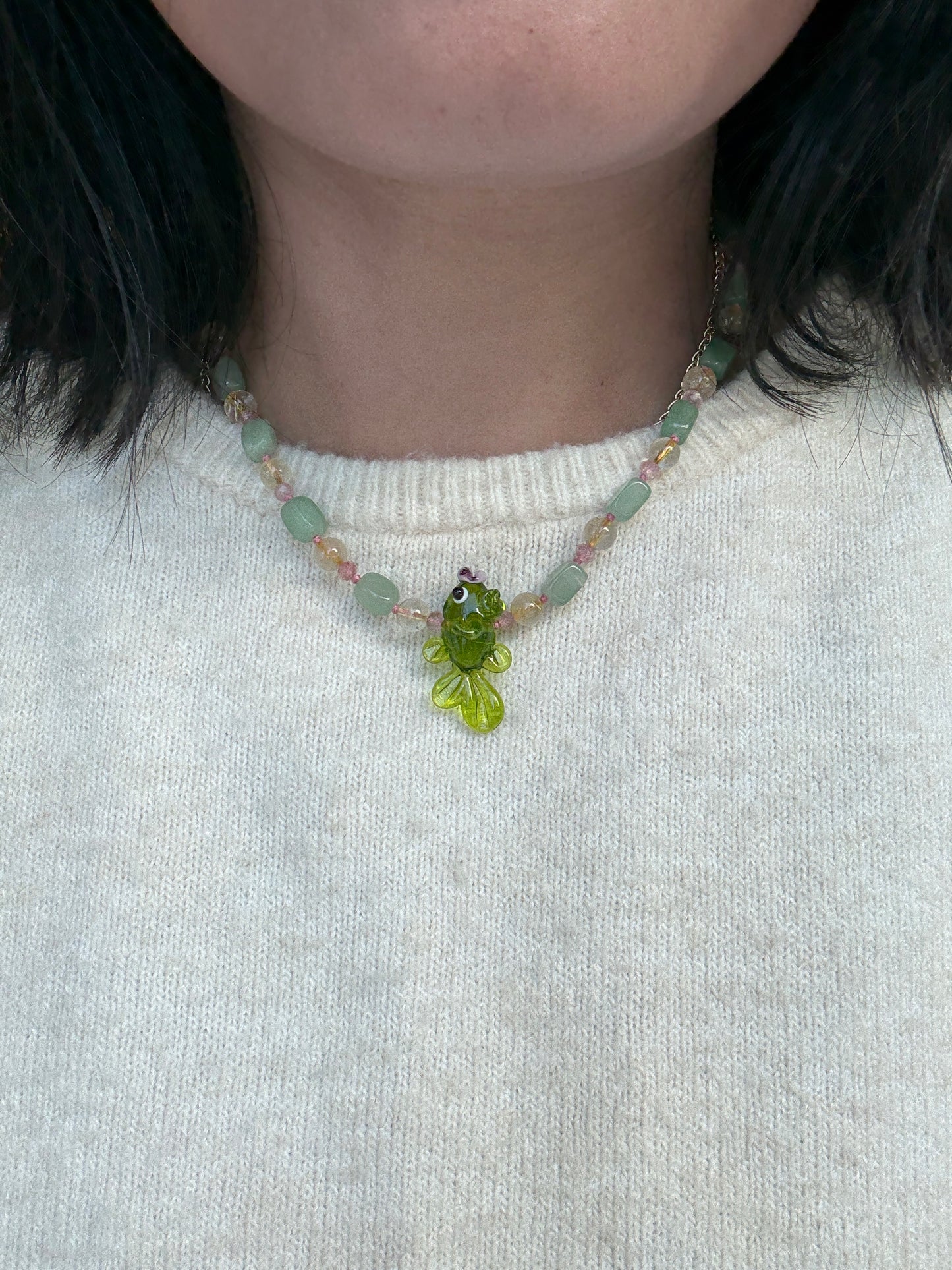 Pastel Splash & Dash Seafoam Necklace