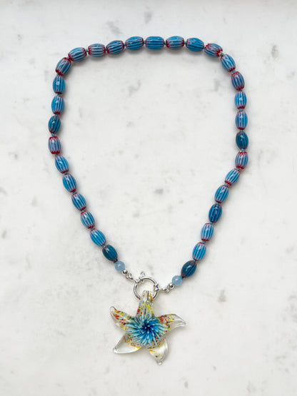 Celestial Star Burst Azure Necklace - Limited