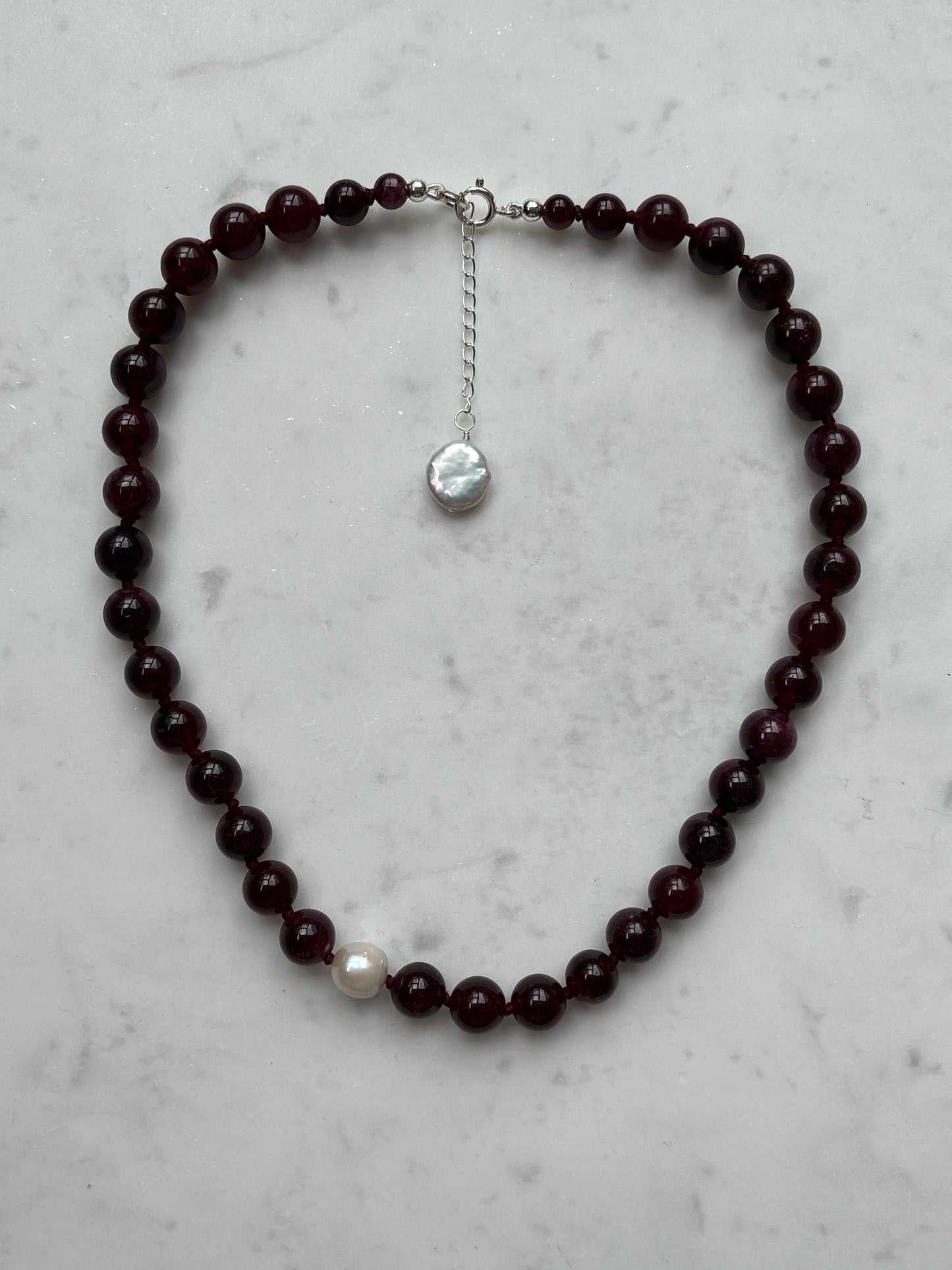 Garnet O’Clock Necklace