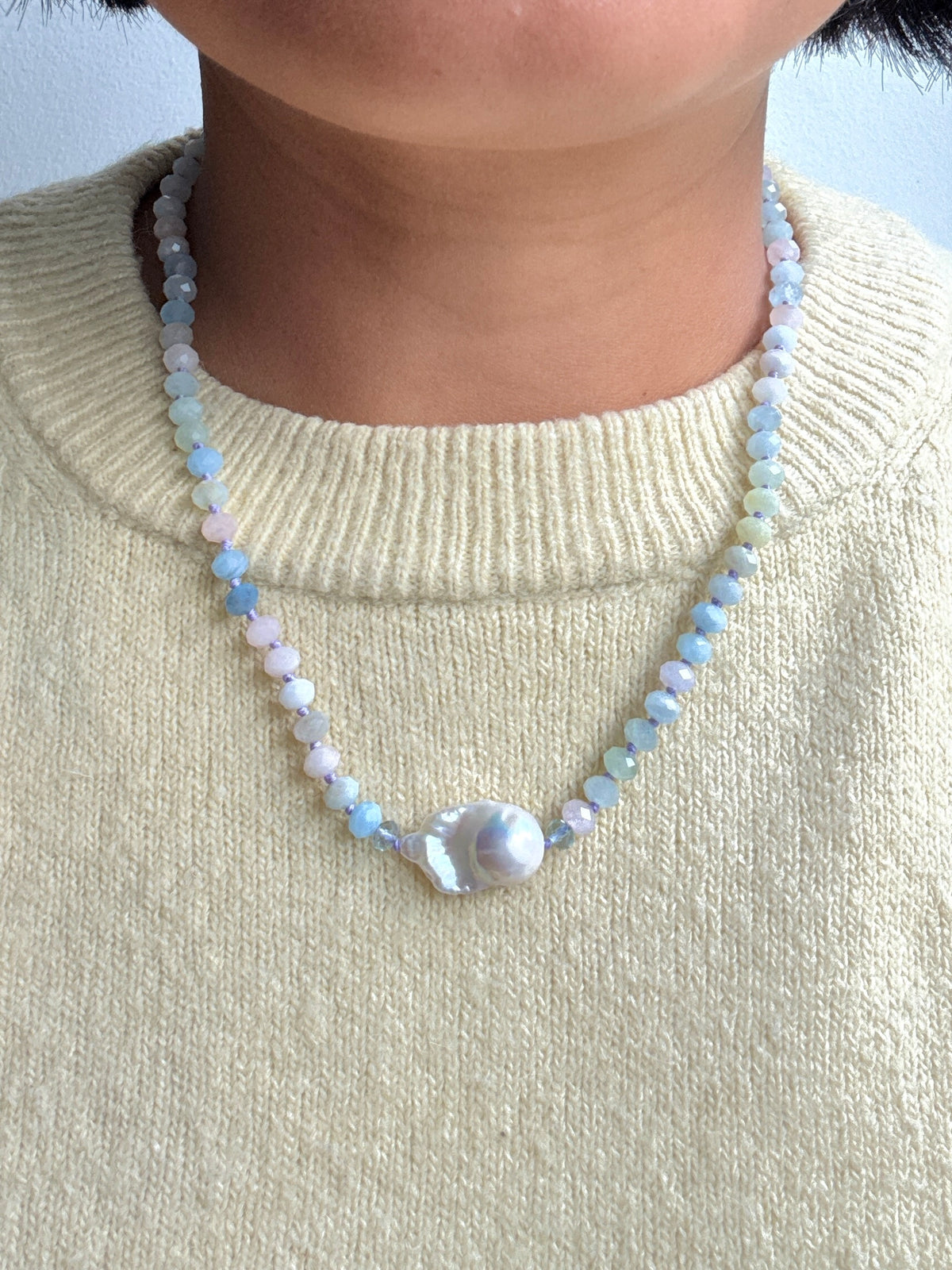 Facets Embrace Morganite Necklace - One Of A Kind