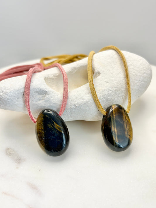 Tiger's Eye Pebble Pendant