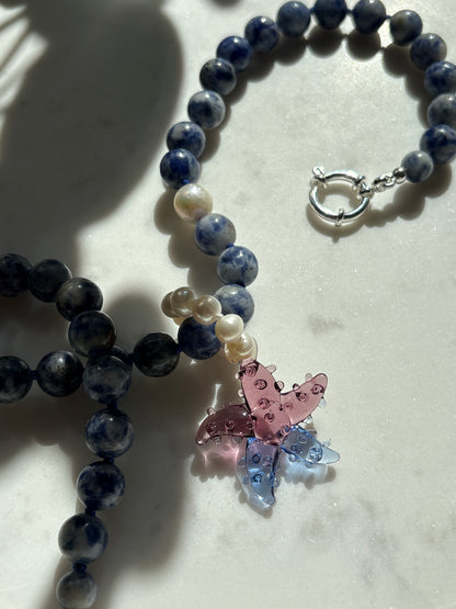 Blue Spot Jasper O’Clock Necklace