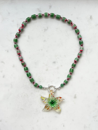 Celestial Star Burst Seafoam Necklace - Limited
