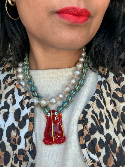 Whimsy Hopper Ruby Necklace