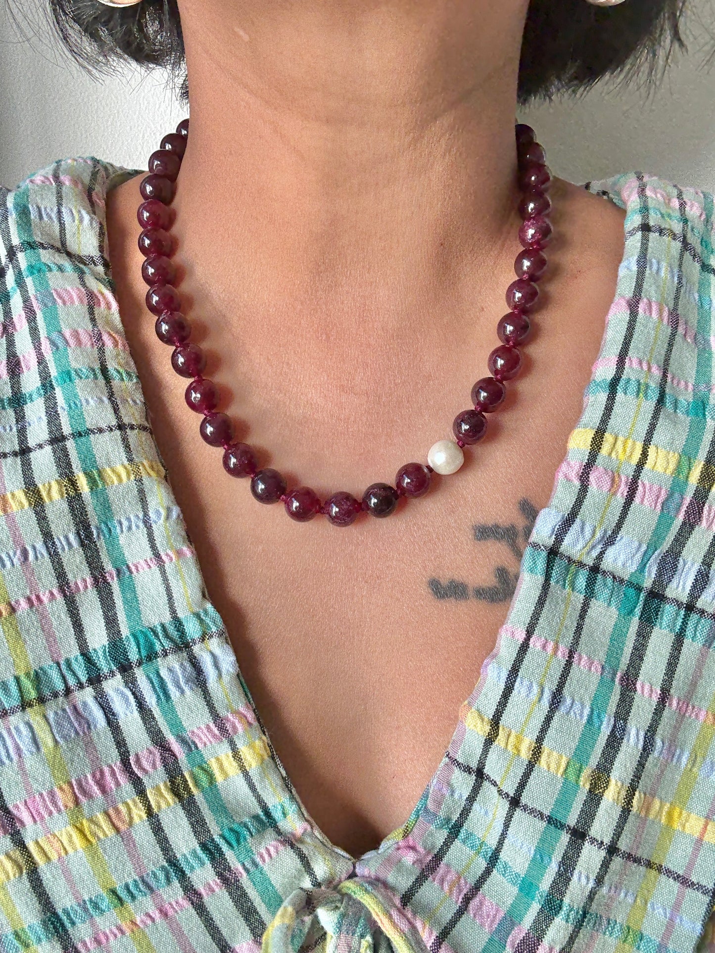 Garnet O’Clock Necklace