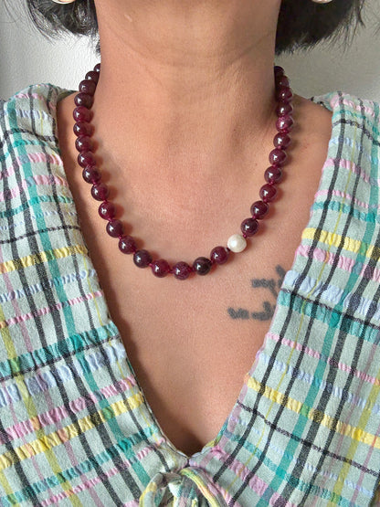 Garnet O’Clock Necklace