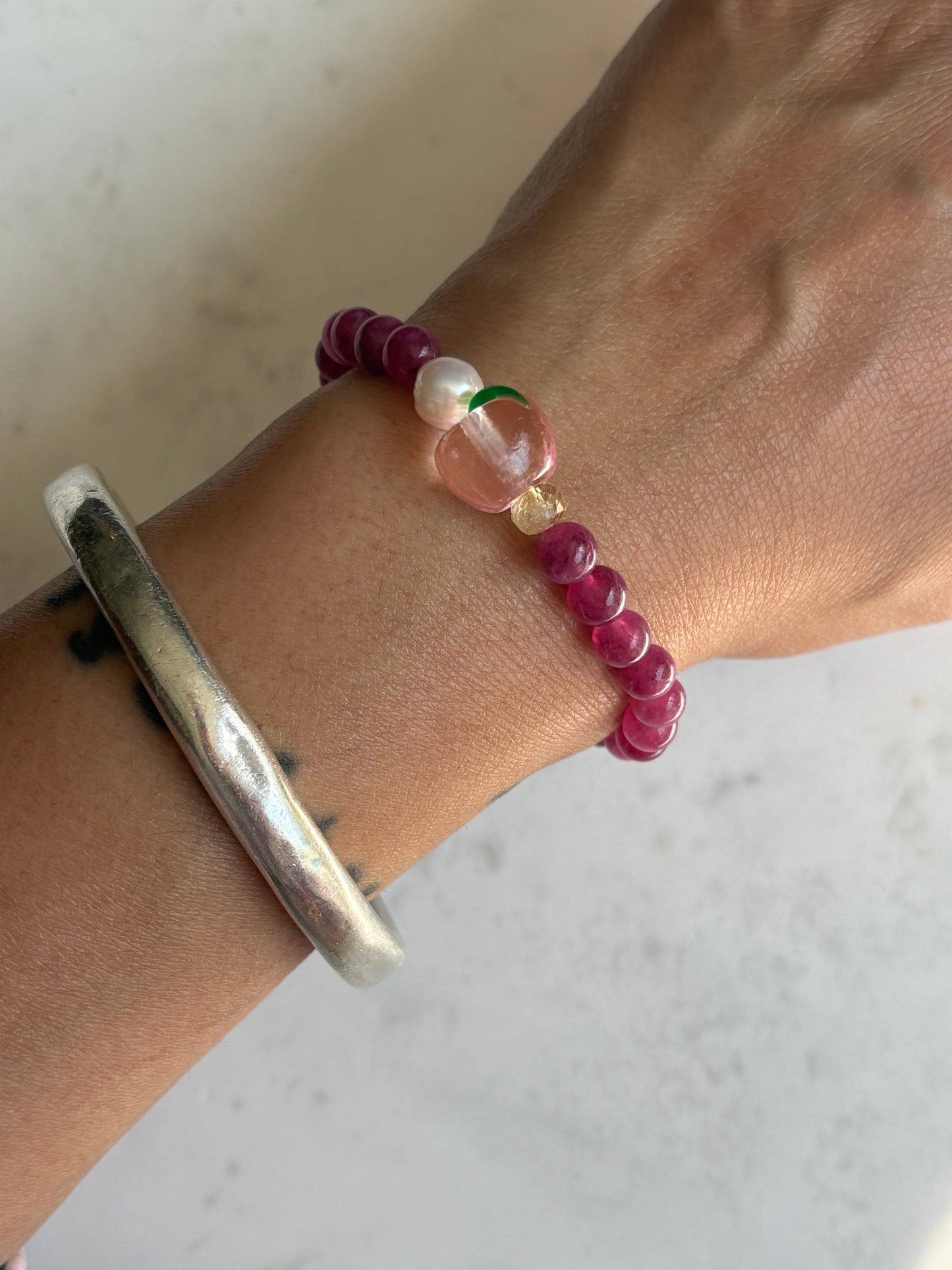 Peach Fruit Loops Bracelet