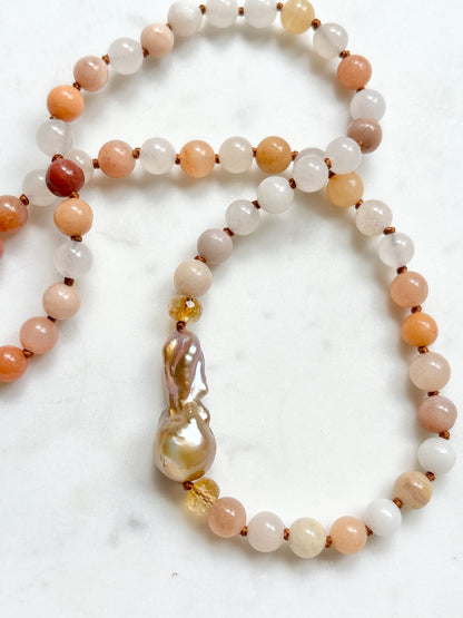 Baroque Embrace Aventurine Necklace - One Of A Kind
