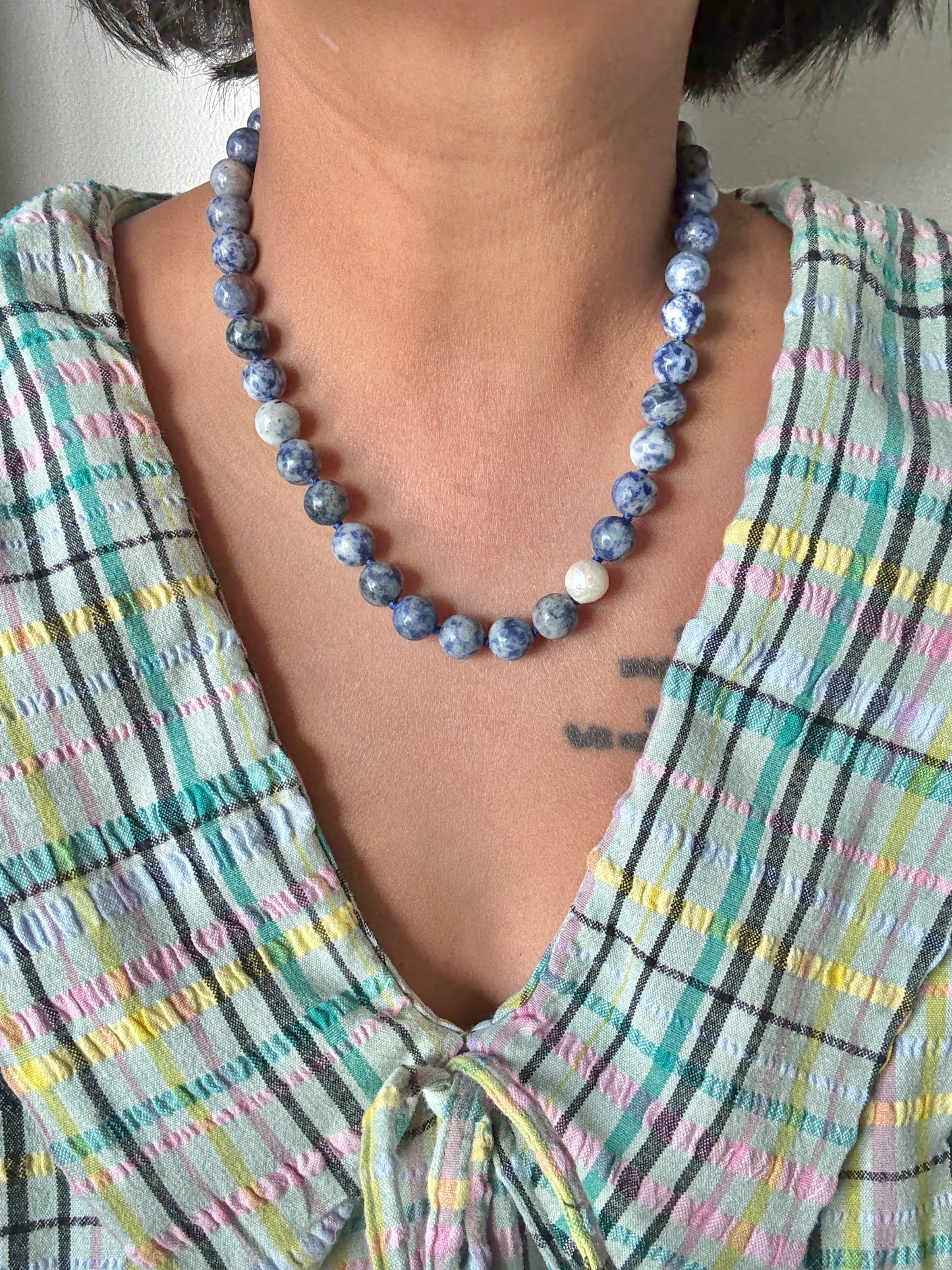 Blue Spot Jasper O’Clock Necklace