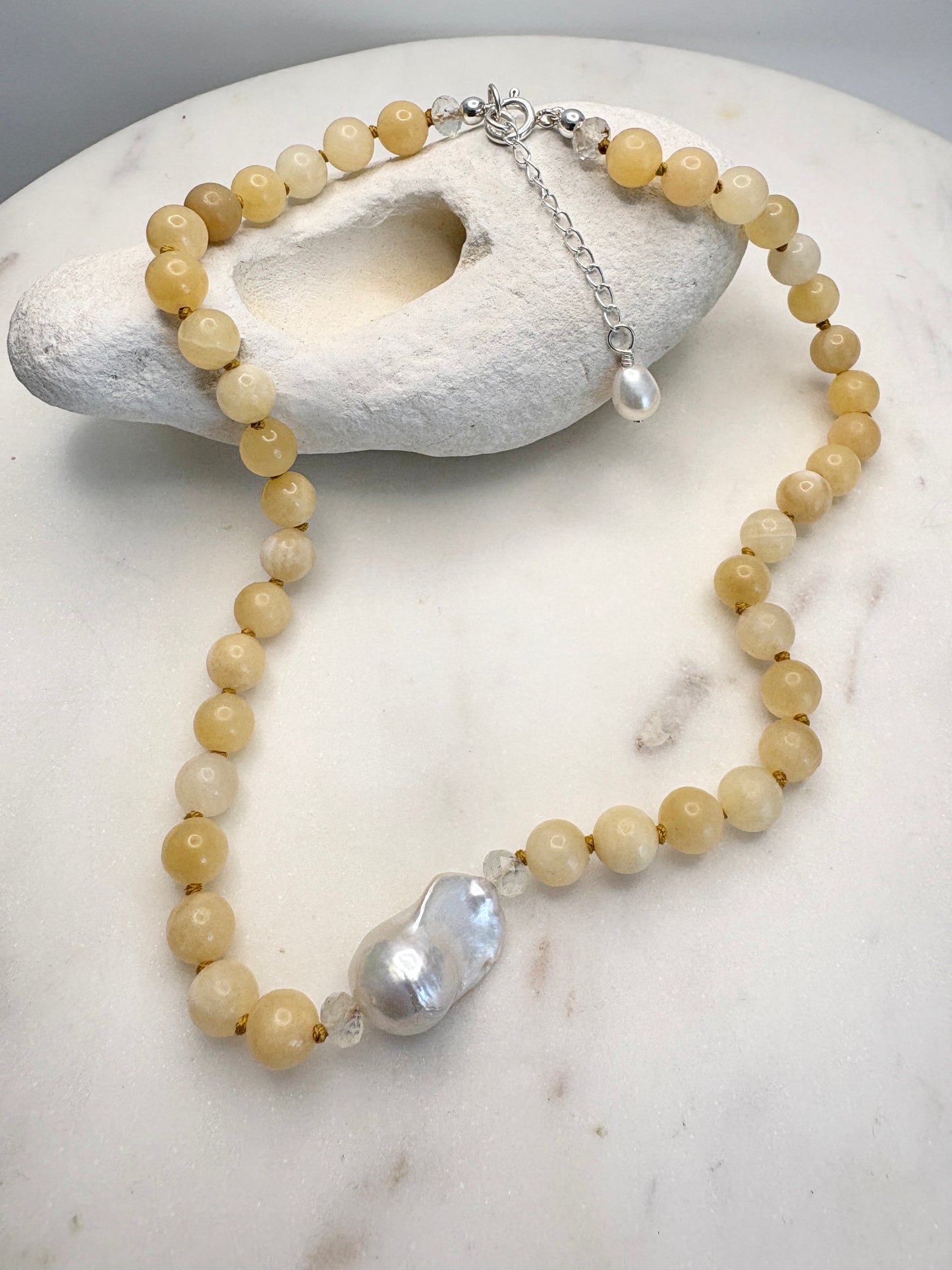 Baroque Embrace White Necklace