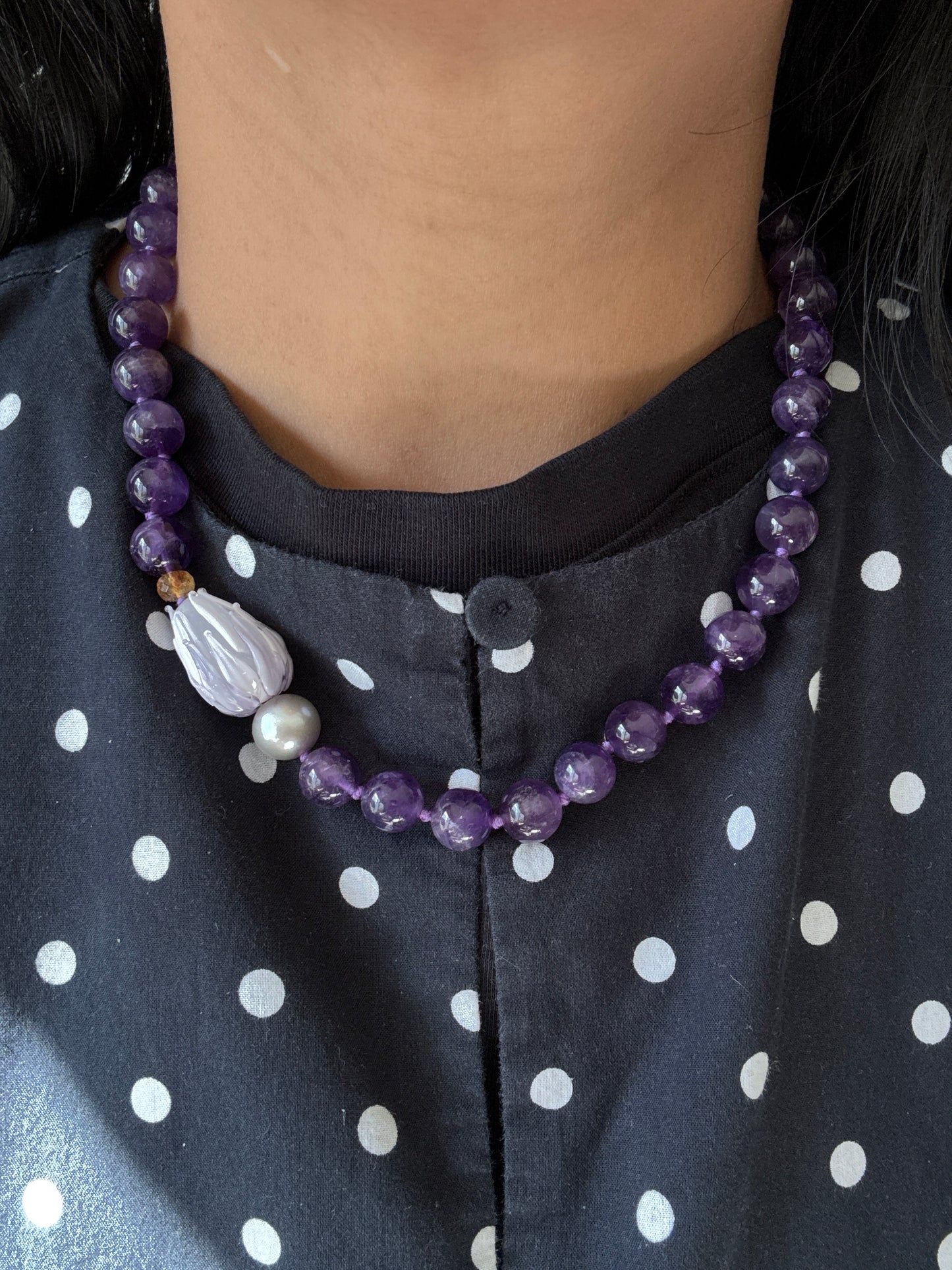 Enchanted Tulip Amethyst Necklace - One Of A Kind