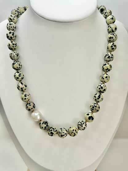 Dalmatian Jasper O’Clock Necklace