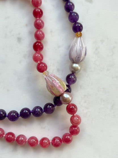 Enchanted Tulip Amethyst Necklace - One Of A Kind