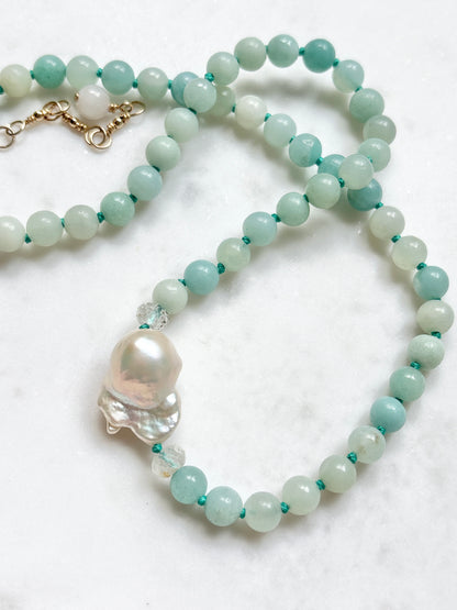 Baroque Embrace Amazonite Necklace - Limited