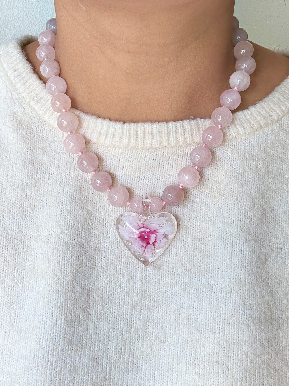 Heart In Bloom Blush Necklace - One Of A Kind
