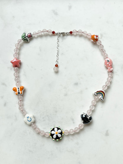 NEW Pinky Good Vibes Gem Necklace