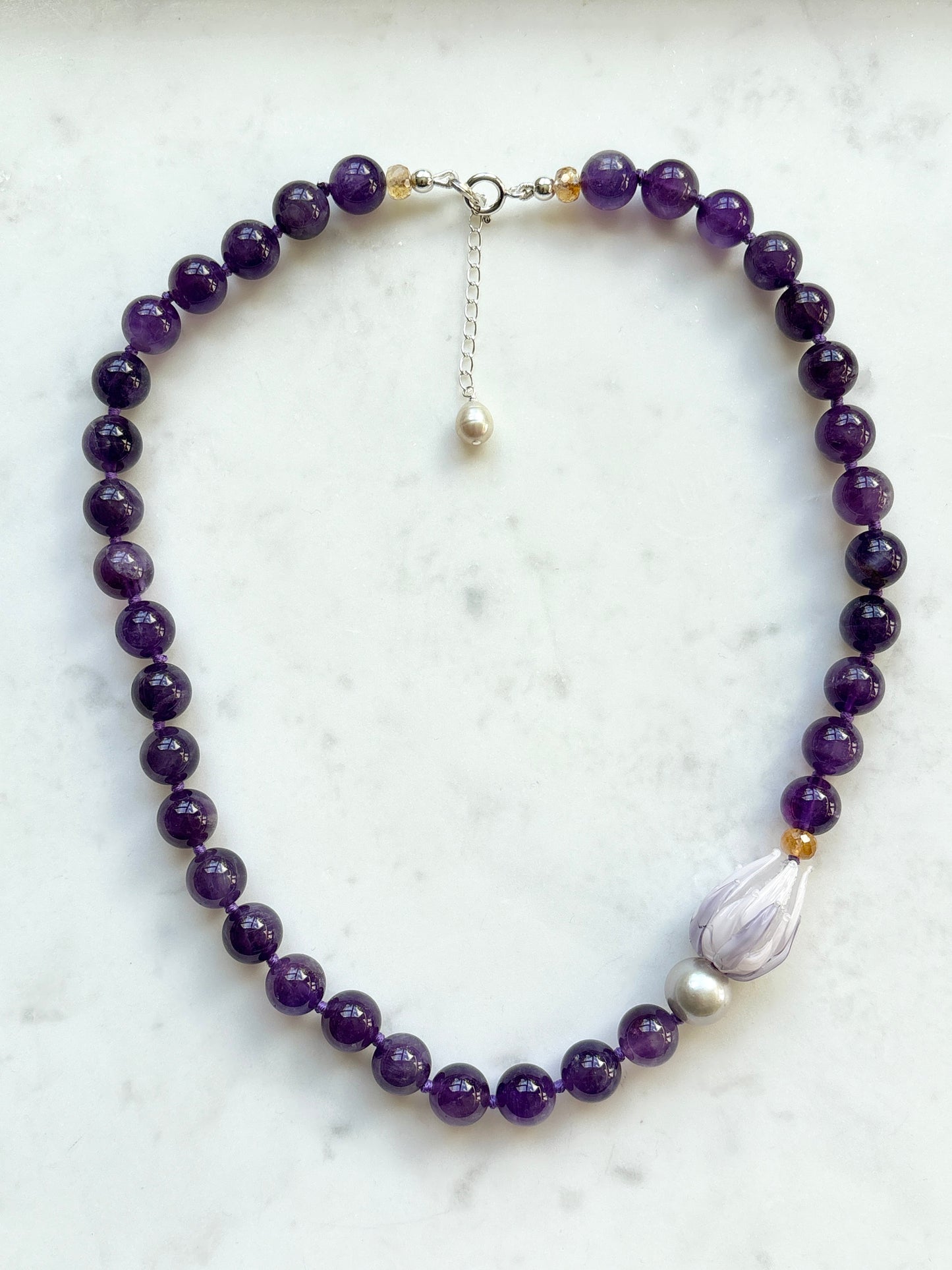 Enchanted Tulip Amethyst Necklace - One Of A Kind