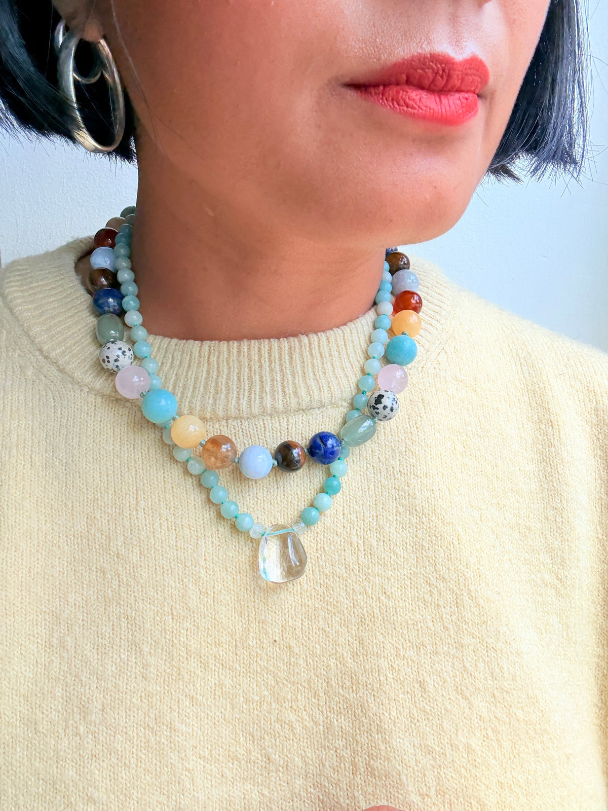 Dew Droplet Amzonite Necklace - Limited