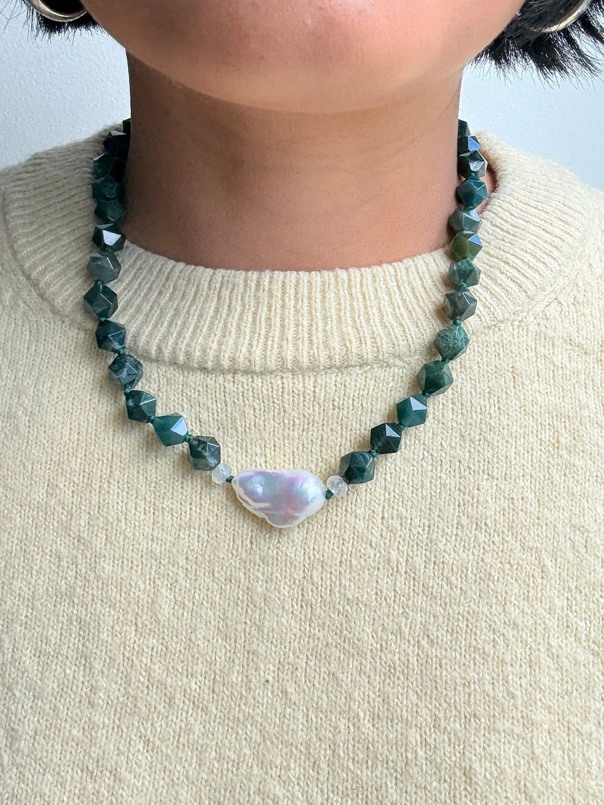 Star Cut Embrace Deluxe Moss Necklace - Limited