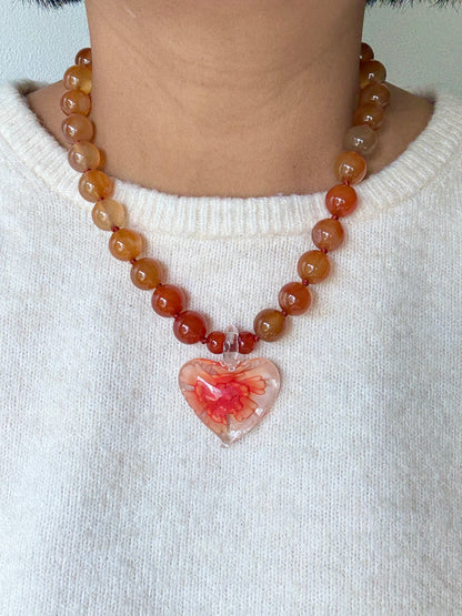 Heart In Bloom Wildfire Necklace - Limited