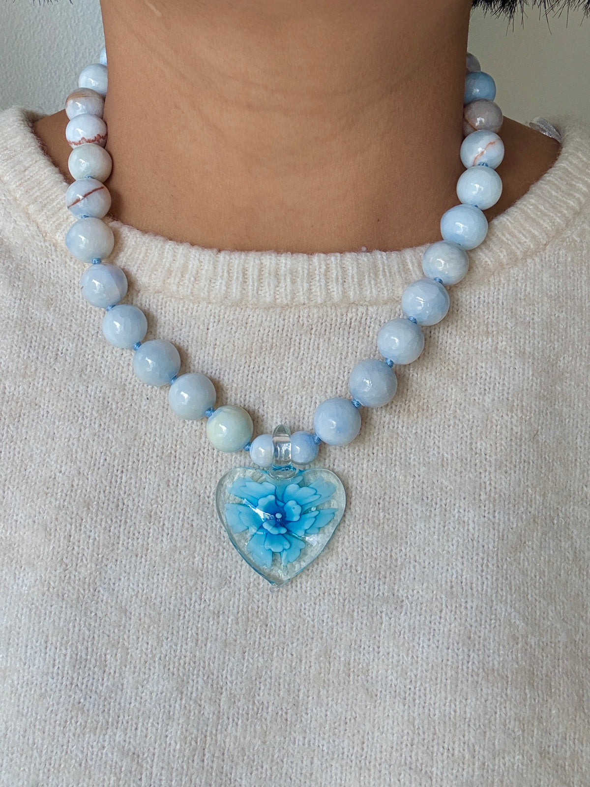 Heart In Bloom Sky Necklace - Limited