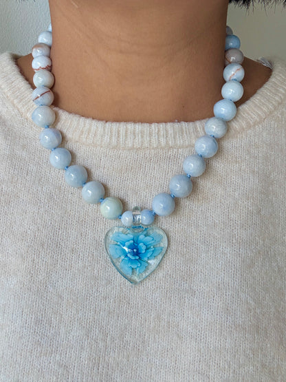 Heart In Bloom Sky Necklace - Limited