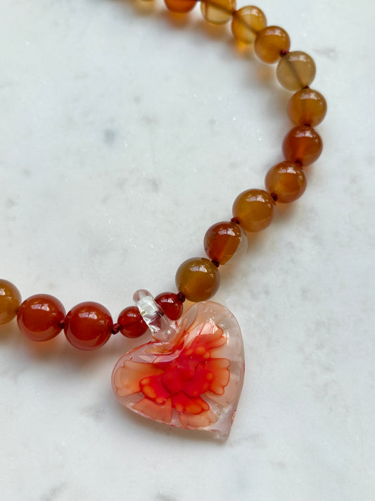 Heart In Bloom Wildfire Necklace - Limited