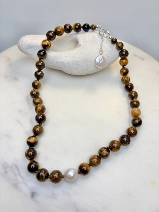 Tiger's Eye O’Clock Necklace
