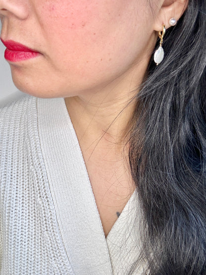 Elle White Earring