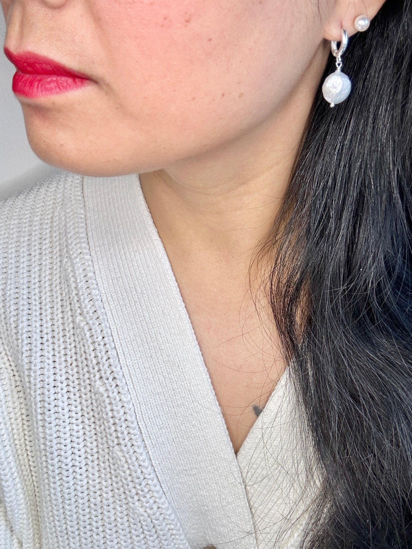 Elle White Earring