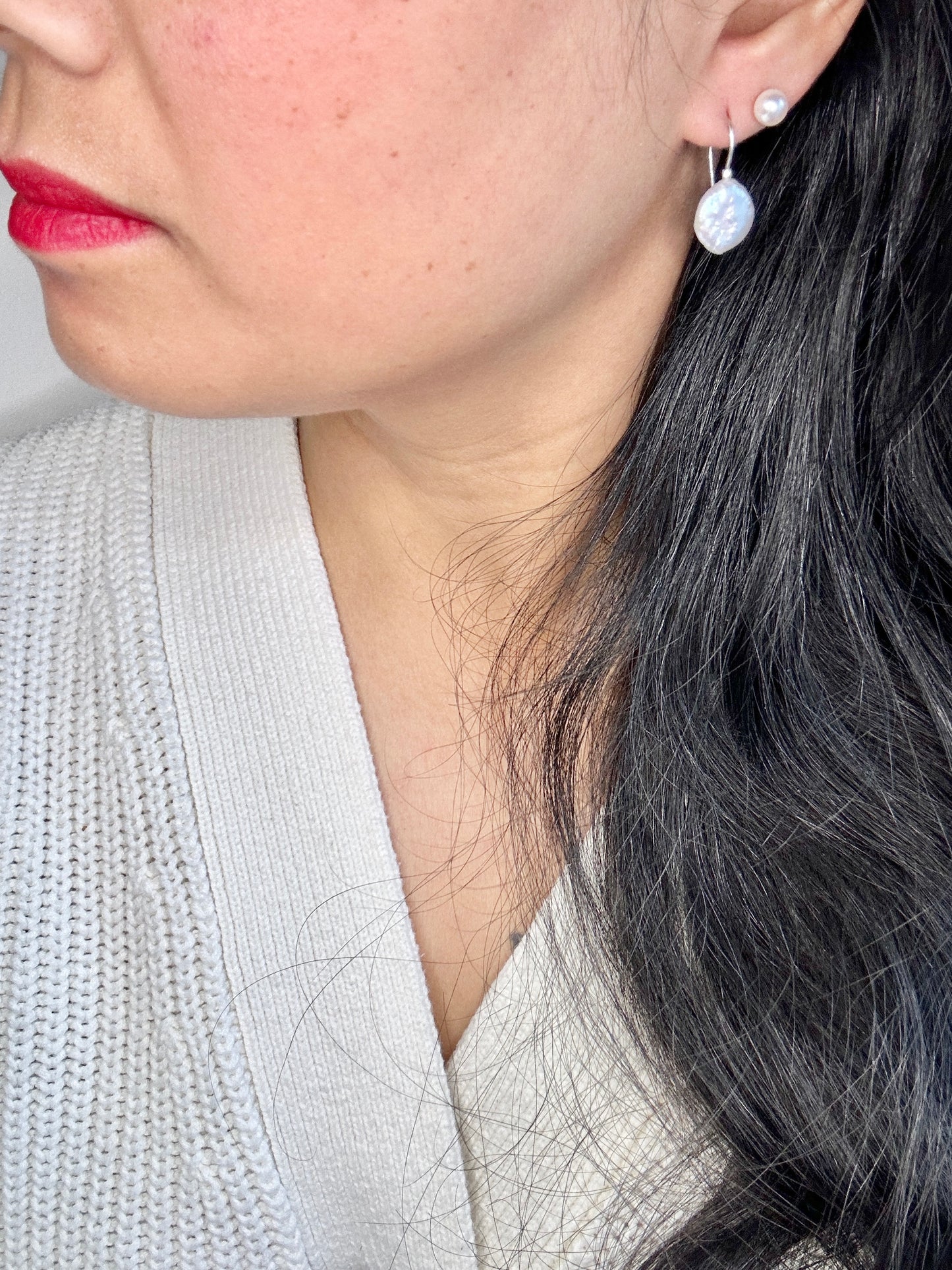 Elisa White Earring