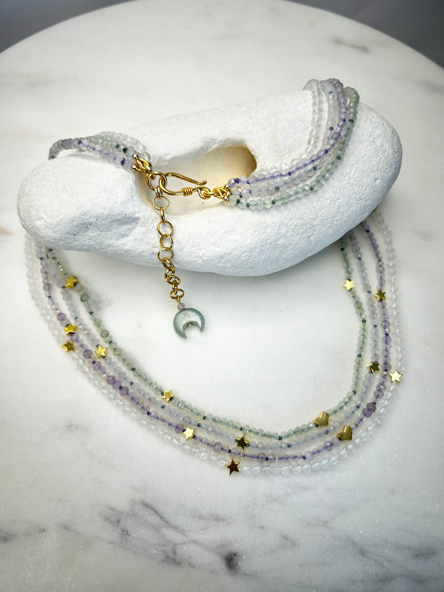 Layered With Cosmic Hearts Necklace - One Of A Kind